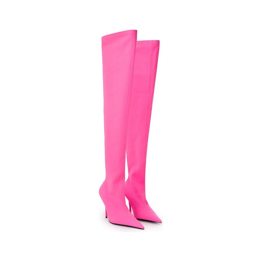 Elegant Pink Polyester Ankle Boots