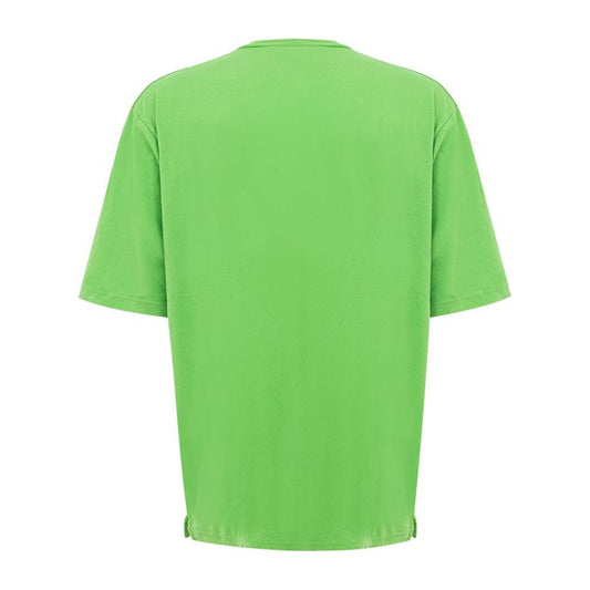 男士电光绿色棉质 T 恤