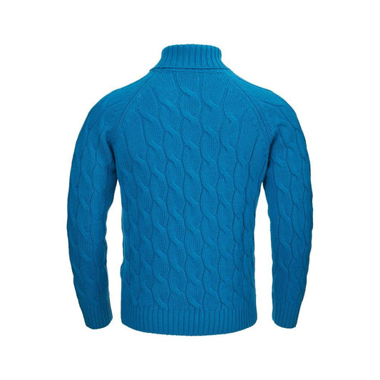 Gran Sasso Elegant Blue Wool Sweater elegant-woolen-italian-blue-sweater