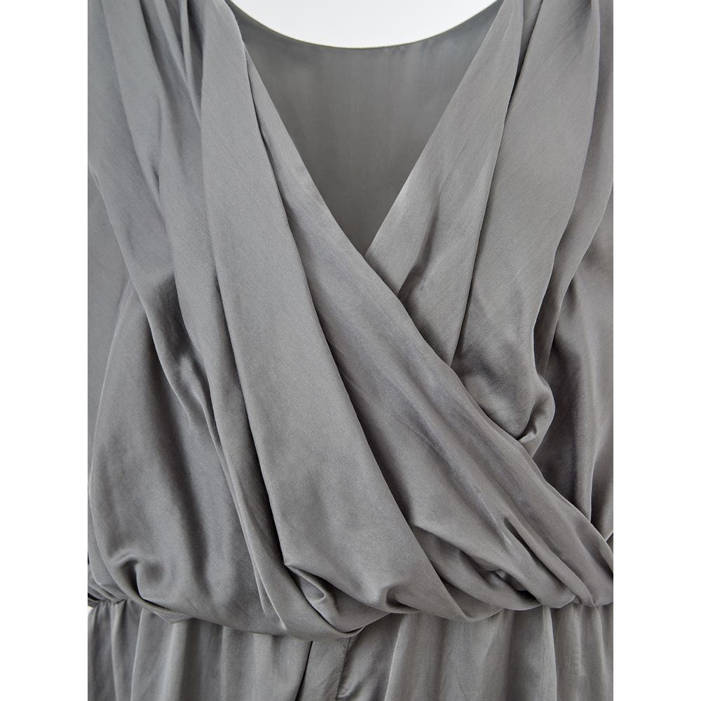Lardini Elegant Silk Gray Dress - Timeless Elegance elegant-gray-silk-blazer-for-women