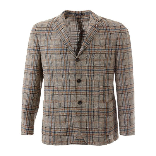 Lardini Elegant Multicolor Linen Jacket elegant-multicolor-linen-jacket