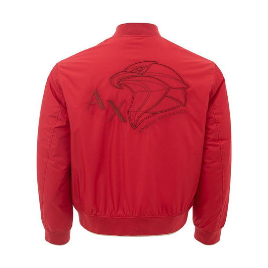 Armani Exchange Vibrant Red Polyester Jacket for Men sleek-red-polyester-jacket