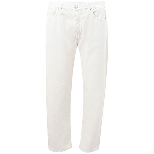 优雅白色棉质长裤