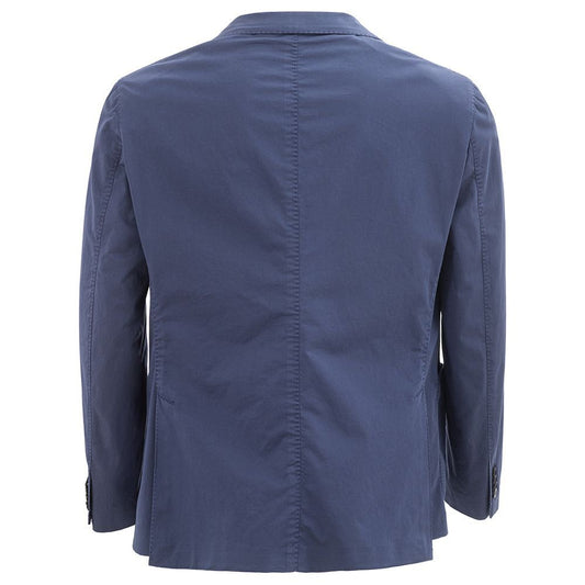 Pal Zileri Elegant Blue Cotton Jacket elegant-blue-cotton-jacket-1