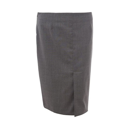 Lardini Elegant Gray Wool Skirt elegant-gray-wool-skirt