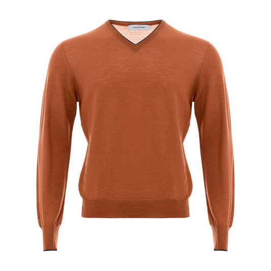 Chic Orange Woolen Sweater for Sophisticated Men