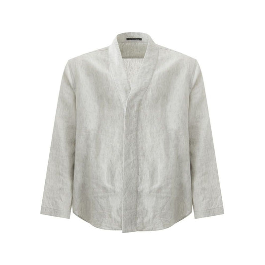 Emporio Armani Elegant Gray Linen Men's Designer Jacket elegant-gray-linen-mens-designer-jacket