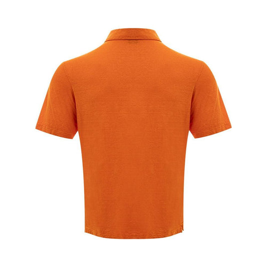 Gran Sasso Svelte Orange Linen Polo Shirt for the Modern Gentleman svelte-orange-linen-polo-shirt-for-the-modern-gentleman