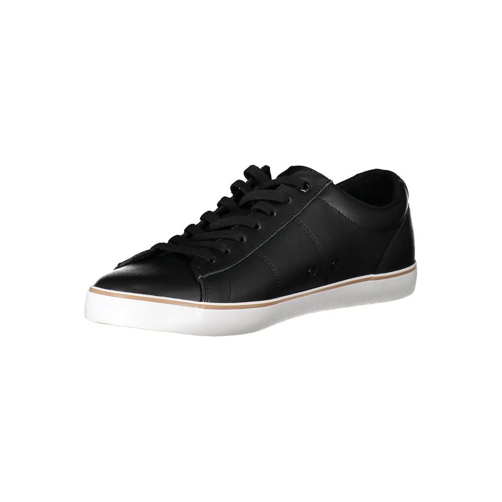 Hugo Boss | Sleek Black Contrast Lace-Up Sneakers| McRichard Designer Brands   