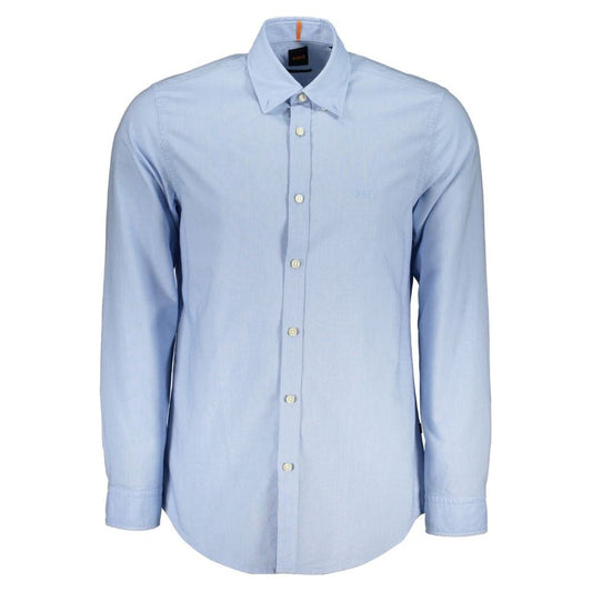 Hugo Boss | Elegant Light Blue Button-Down Shirt| McRichard Designer Brands   