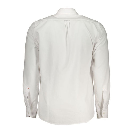 Hugo Boss | Classic White Cotton Shirt with Button-Down Collar| McRichard Designer Brands   