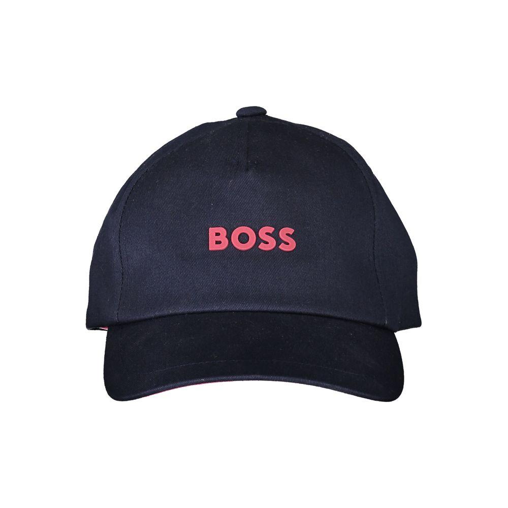 Hugo Boss Chic Blue Visor Hat with Elegant Contrasts chic-blue-visor-hat-with-elegant-contrasts