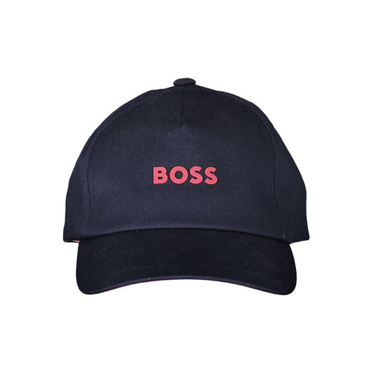 Hugo Boss Chic Blue Visor Hat with Elegant Contrasts chic-blue-visor-hat-with-elegant-contrasts