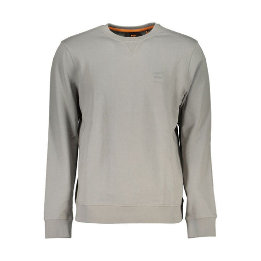 Hugo Boss Gray Cotton Sweater gray-cotton-sweater-28