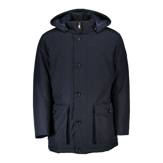 Hugo Boss | Sleek Blue Long-Sleeve Jacket with Hood| McRichard Designer Brands   