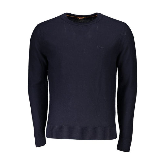 Chic Blue Crew Neck Wool-Blend Sweater