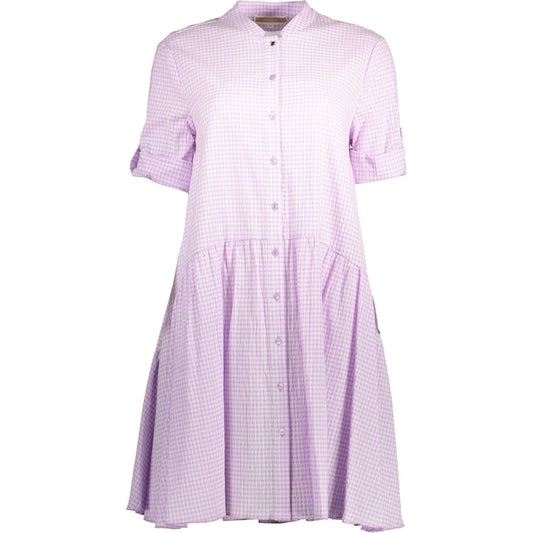 Kocca Chic Pink Cotton Dress with Versatile Sleeves chic-pink-cotton-dress-with-versatile-sleeves