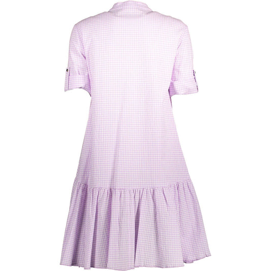 Kocca Chic Pink Cotton Dress with Versatile Sleeves chic-pink-cotton-dress-with-versatile-sleeves