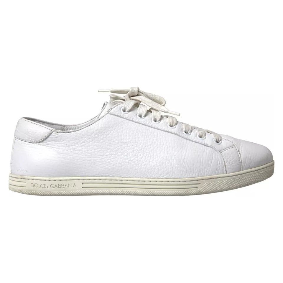 White Leather Lace Up Sneakers Saint Tropez Shoes