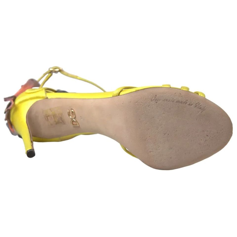 Yellow Butterfly Applique Sandals Shoes