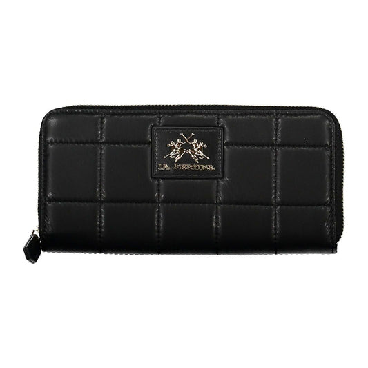 La Martina Sleek Black Polyurethane Wallet sleek-black-polyurethane-wallet
