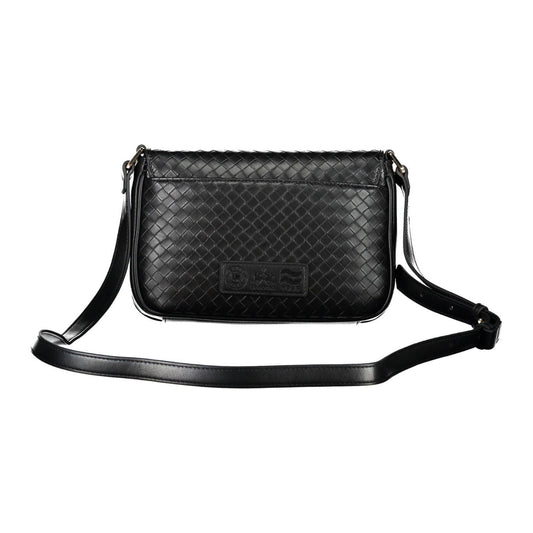 Elegant Black Shoulder Bag with Contrasting Details