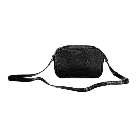 La Martina Sleek Black Shoulder Bag with Contrasting Details sleek-black-shoulder-bag-with-contrasting-details