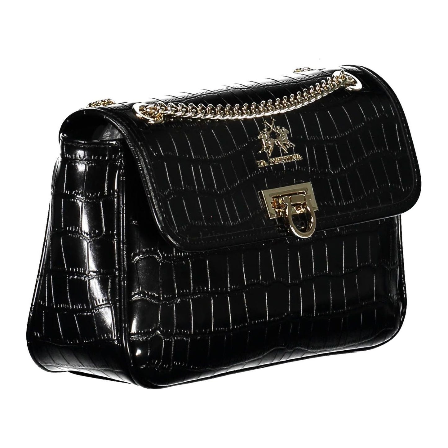 La Martina Elegant Chain Shoulder Bag with Contrasting Accents elegant-chain-shoulder-bag-with-contrasting-accents