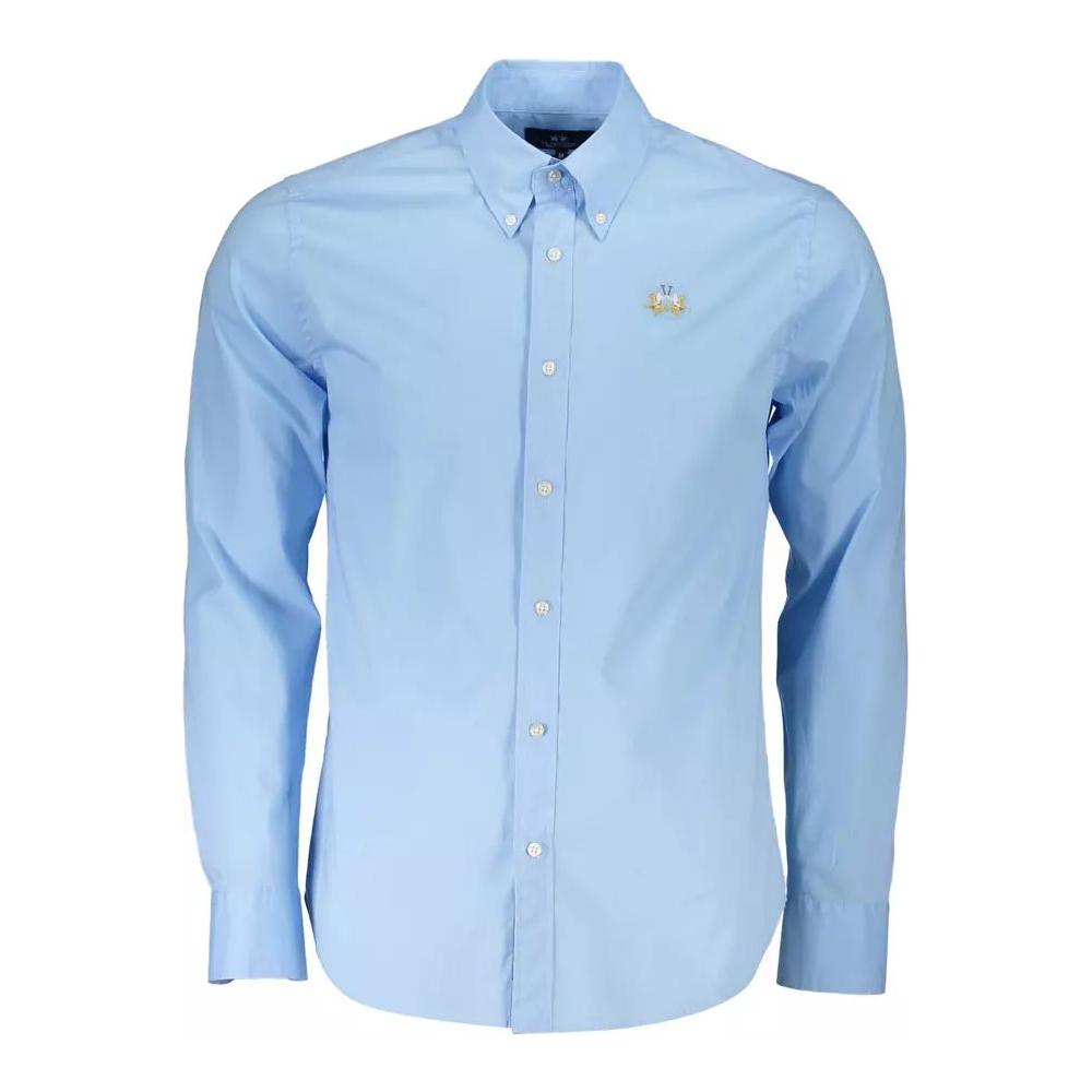 La Martina Sleek Slim Fit Button-Down Light Blue Shirt sleek-slim-fit-button-down-light-blue-shirt