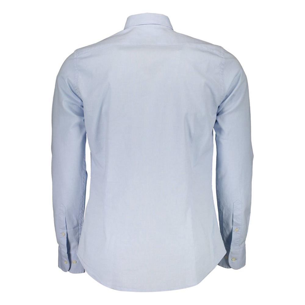 La Martina | Sleek Slim Fit Long Sleeved Shirt in Light Blue| McRichard Designer Brands   