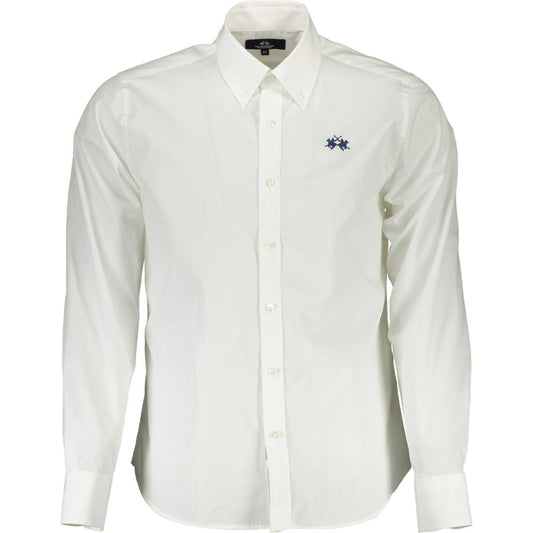 La Martina Elegant White Cotton Long Sleeve Shirt elegant-white-cotton-long-sleeve-shirt