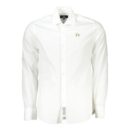 La Martina Chic Slim Fit Long Sleeved White Shirt chic-slim-fit-long-sleeved-white-shirt-1