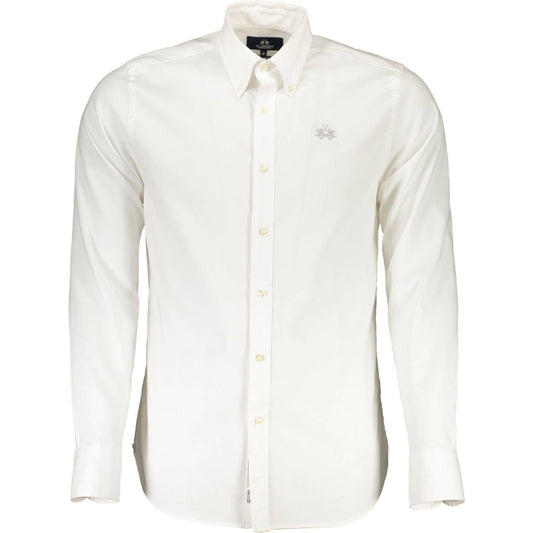 La Martina Slim Fit Embroidered White Shirt slim-fit-embroidered-white-shirt