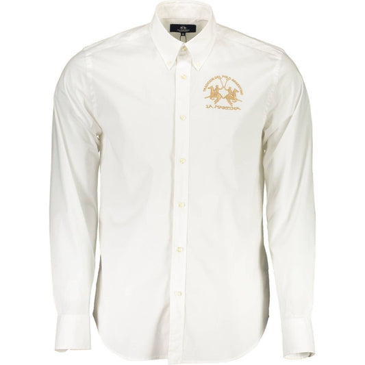 La Martina | Elegant White Long-Sleeved Shirt for Men| McRichard Designer Brands   