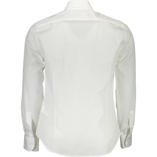 La Martina | Elegant White Cotton Long Sleeve Shirt| McRichard Designer Brands   
