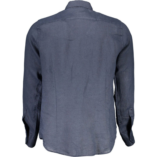 La MartinaElegant Blue Linen Long Sleeve ShirtMcRichard Designer Brands£139.00