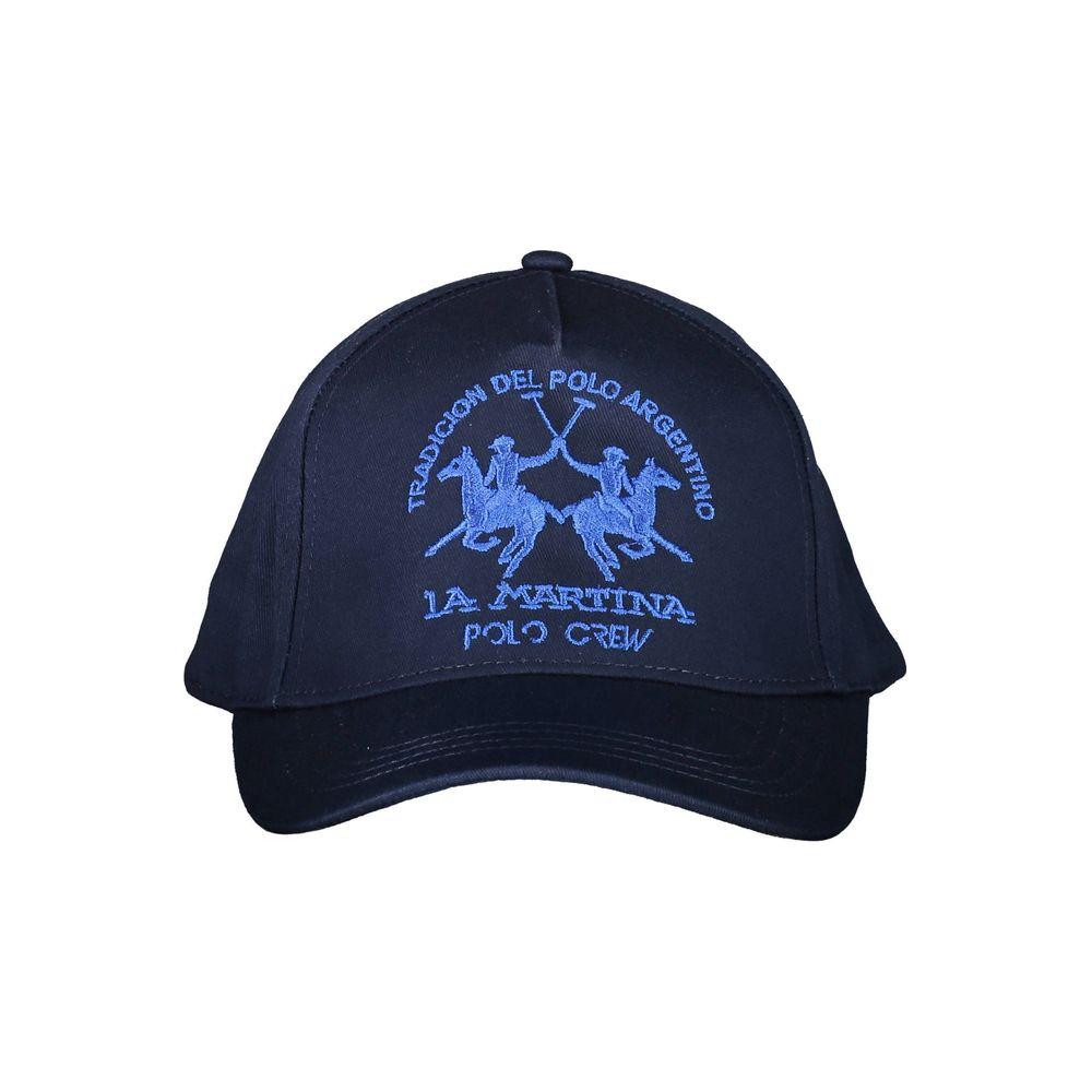 La Martina Blue Cotton Hats & Cap blue-cotton-hats-cap-8