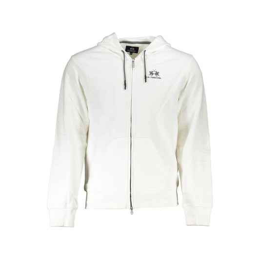 La Martina | Elegant White Hooded Sweatshirt for Men| McRichard Designer Brands   