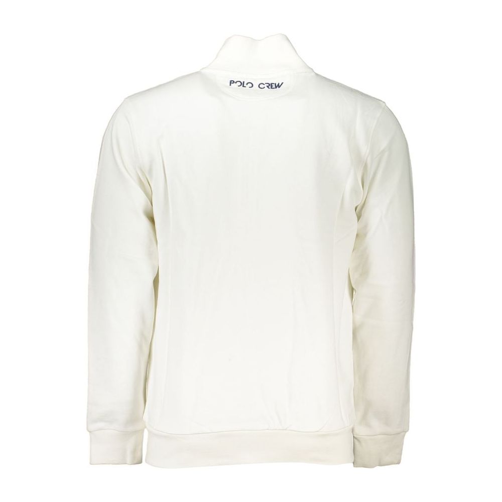 La Martina Elegant White Fleece Sweatshirt - Regular Fit elegant-white-fleece-sweatshirt-regular-fit