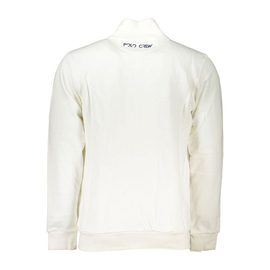 La Martina Elegant White Fleece Sweatshirt - Regular Fit elegant-white-fleece-sweatshirt-regular-fit