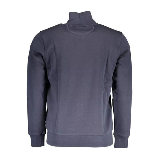 La Martina | Elegant Long Sleeve Zip Sweatshirt in Blue| McRichard Designer Brands   