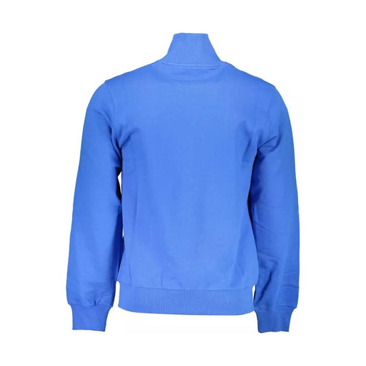 La Martina | Chic Long-Sleeved Zippered Blue Sweater| McRichard Designer Brands   