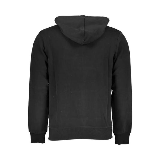 La Martina | Elegant Black Cotton Hooded Sweatshirt| McRichard Designer Brands   