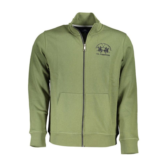 La Martina Classic Green Zippered Fleece Sweatshirt classic-green-zippered-fleece-sweatshirt