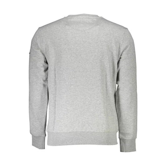 La Martina Chic Gray Crew Neck Embroidered Sweatshirt chic-gray-crew-neck-embroidered-sweatshirt