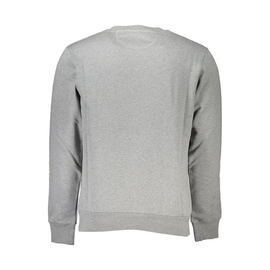 La Martina Chic Gray Crew Neck Cotton Sweatshirt chic-gray-crew-neck-cotton-sweatshirt