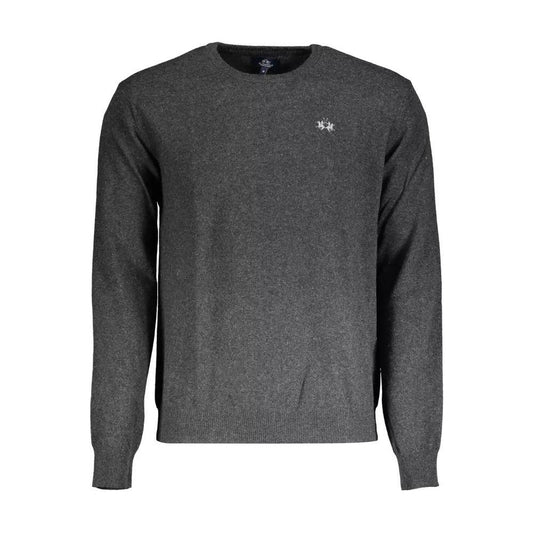 Elegant Gray Wool-Blend Sweater
