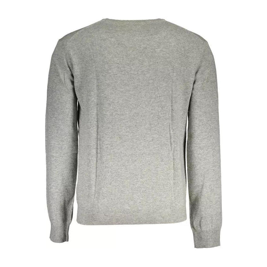 Elegant Gray V-Neck Luxury Sweater