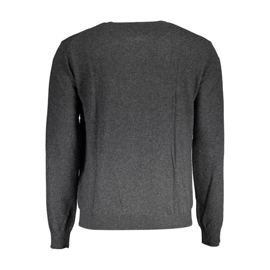 Elegant Gray Wool-Blend Sweater