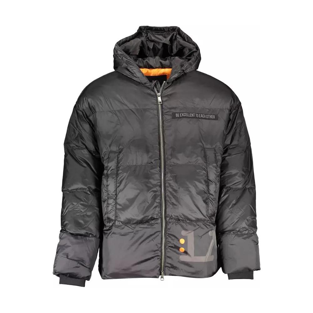 La Martina Sleek Black Feather-Down Hooded Jacket sleek-black-feather-down-hooded-jacket